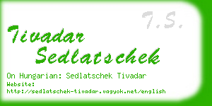 tivadar sedlatschek business card